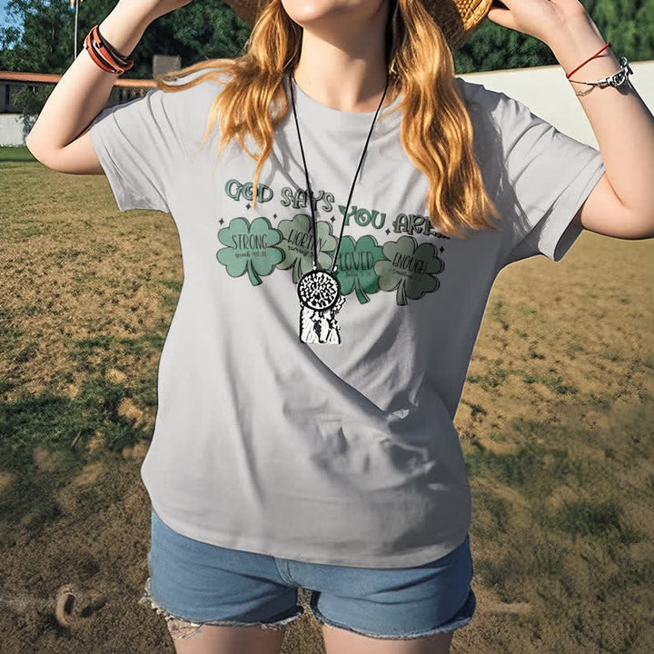 T-shirt Christianartworkshop Trèfle divin : Les promesses de Dieu, inspiré par la foi - image 1