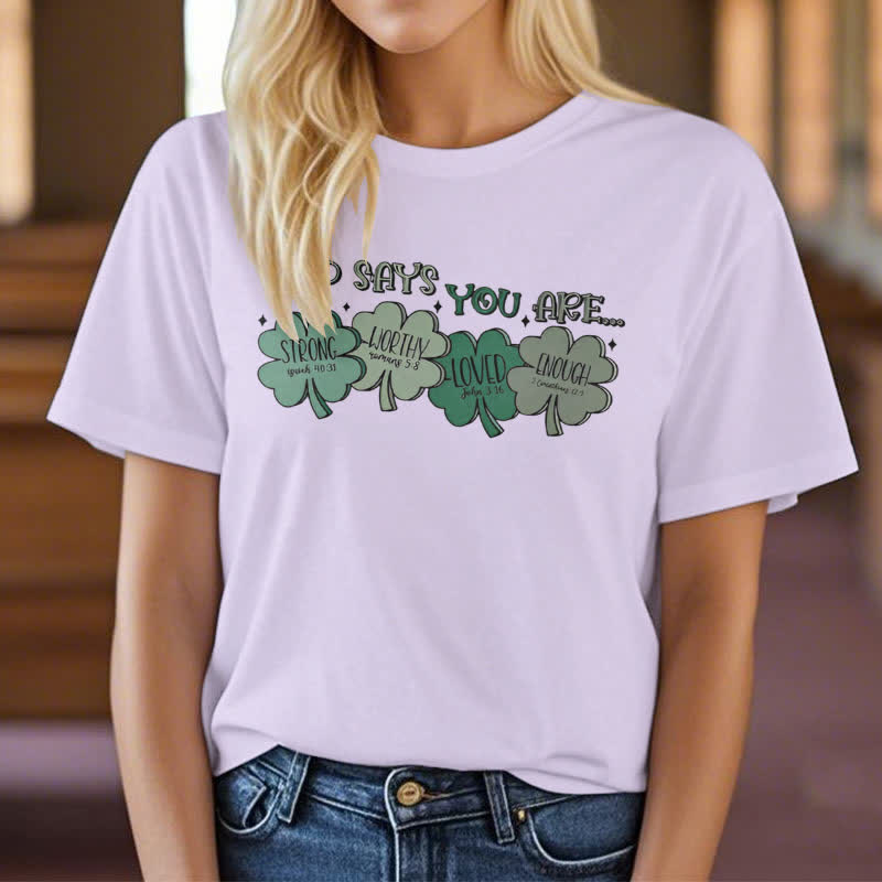 T-shirt Christianartworkshop Trèfle divin : Les promesses de Dieu, inspiré par la foi - image 27