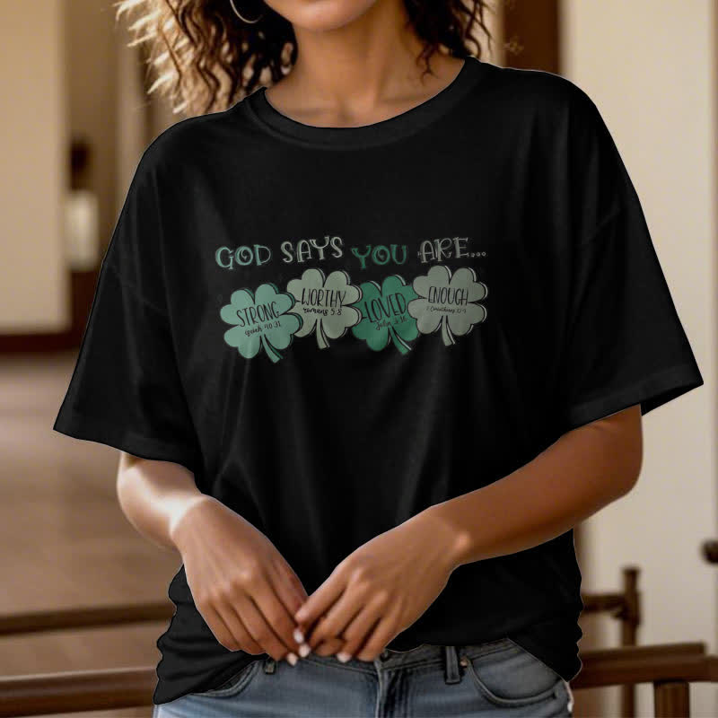 T-shirt Christianartworkshop Trèfle divin : Les promesses de Dieu, inspiré par la foi - image 18