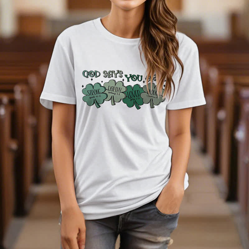 T-shirt Christianartworkshop Trèfle divin : Les promesses de Dieu, inspiré par la foi - image 9