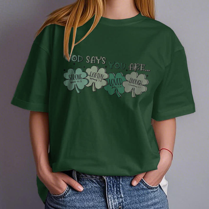T-shirt Christianartworkshop Trèfle divin : Les promesses de Dieu, inspiré par la foi - image 15