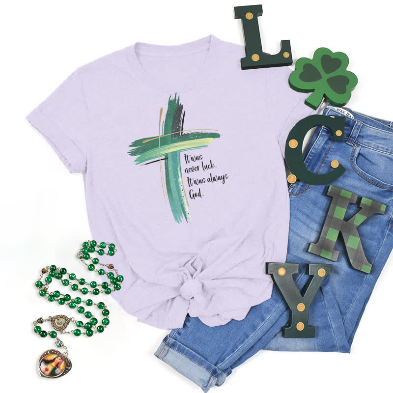 T-shirt Christianartworkshop Empowerment Clover inspiré par la foi - Violet - 2XL - image 0