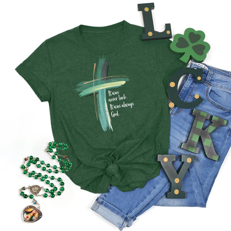 T-shirt Christianartworkshop Empowerment Clover inspiré par la foi - Vert foncé - 2XL - image 3