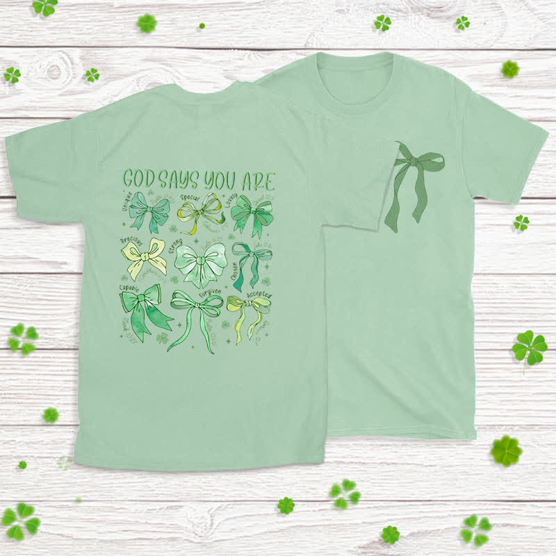 T-shirt inspiré par la foi, motif « Fils de la foi » et symboles de bénédiction, créé par Christianartworkshop - Vert clair - 2XL - image 8