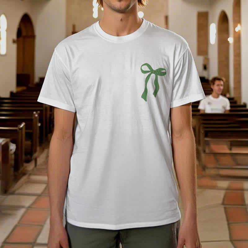 T-shirt inspiré par la foi, motif « Fils de la foi » et symboles de bénédiction, créé par Christianartworkshop - image 4