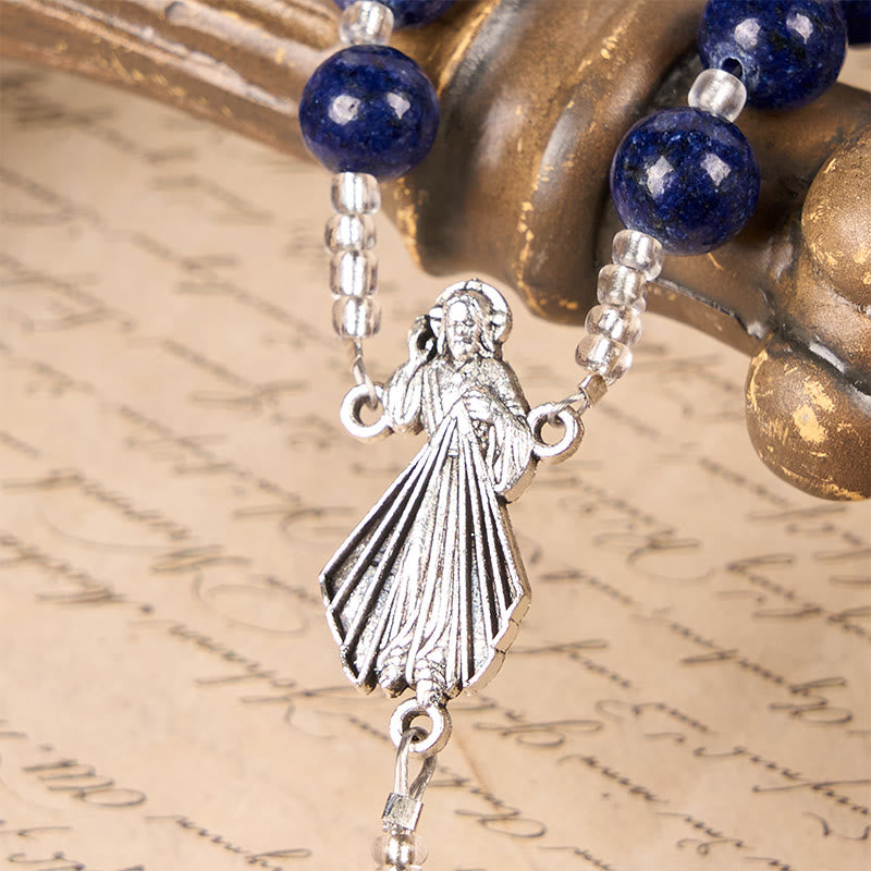 Christianartworkshop Chapelet de la Divine Miséricorde sur le thème de l'océan avec breloque ancre - Embarquez pour un voyage de foi avec le Christ - image 3