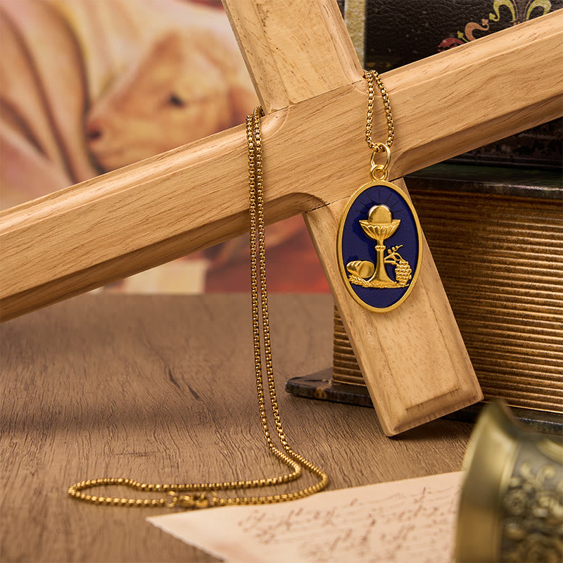 Christianartworkshop Collier calice eucharistique rouge et bleu - Gardez votre foi près de vous - image 10