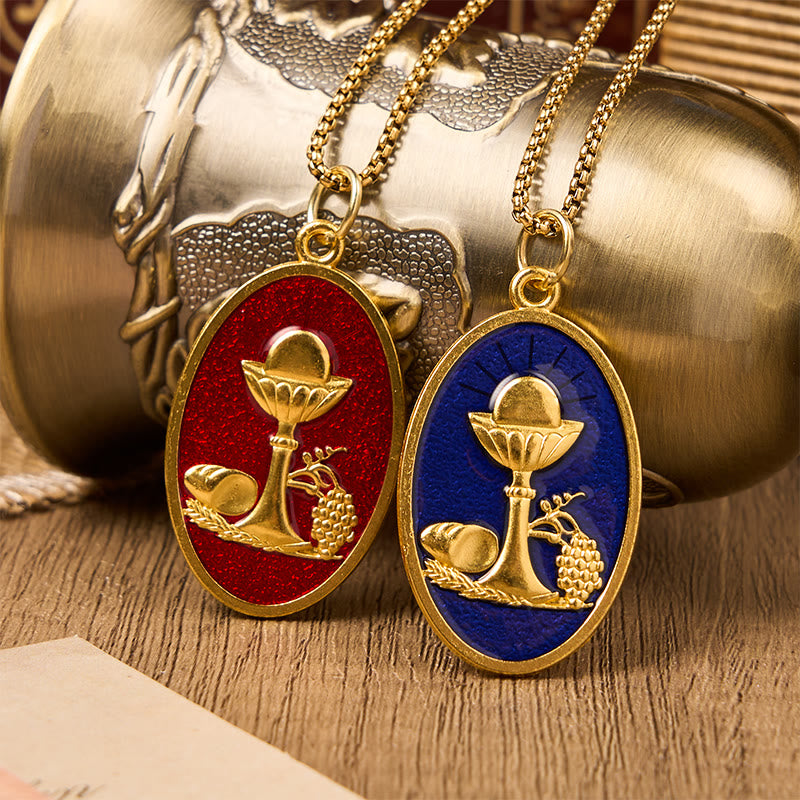 Christianartworkshop Collier calice eucharistique rouge et bleu - Gardez votre foi près de vous - image 1