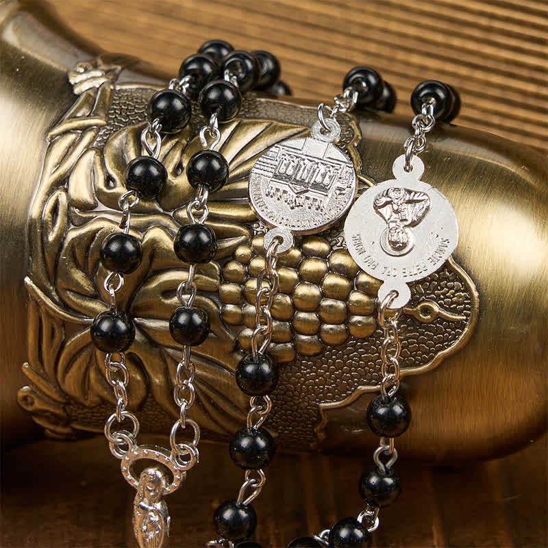 Christianartworkshop Chapelet en perles de 8 mm avec crucifix et Notre-Dame (3 couleurs) - image 8