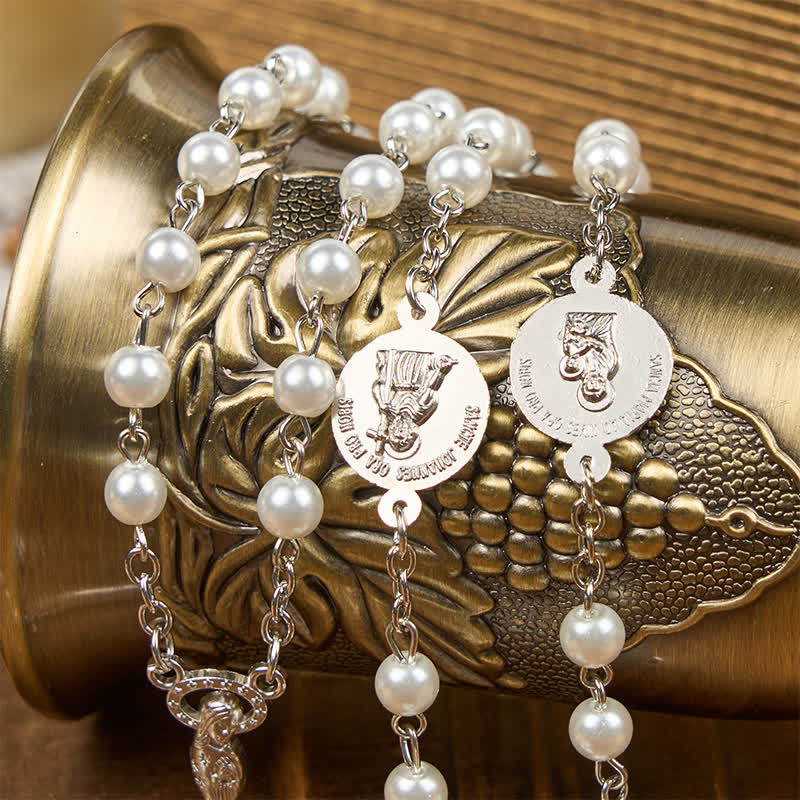 Christianartworkshop Chapelet en perles de 8 mm avec crucifix et Notre-Dame (3 couleurs) - image 9