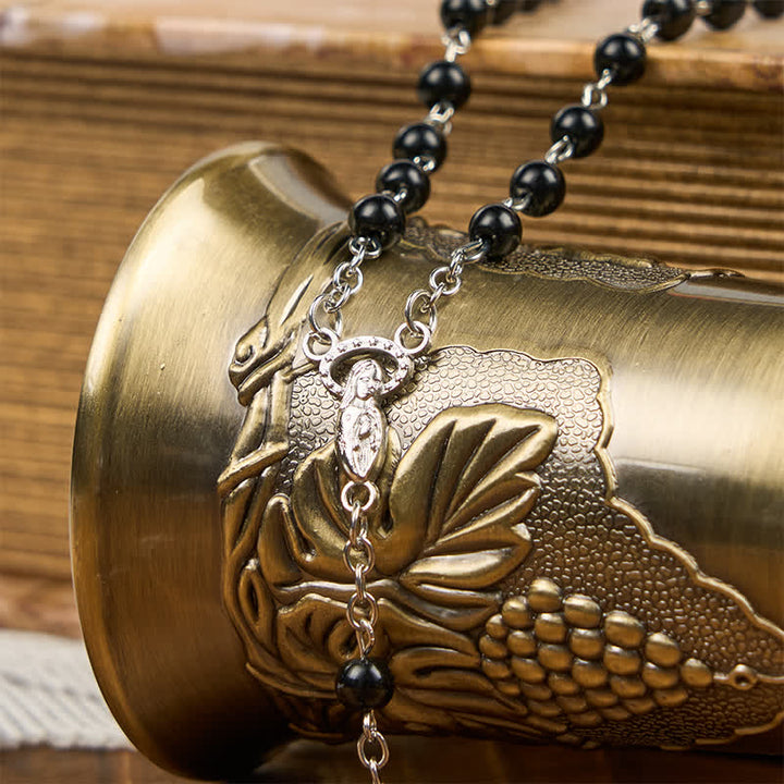 Christianartworkshop Chapelet en perles de 8 mm avec crucifix et Notre-Dame (3 couleurs) - image 13