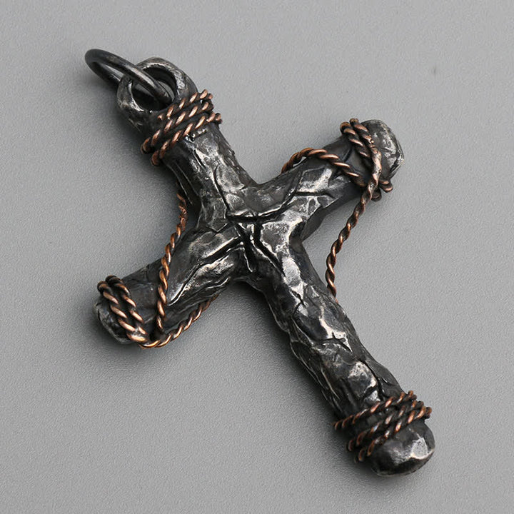 Christianartworkshop Collier pendentif crucifix et ancre en argent 925, style délicat et raffiné - image 3