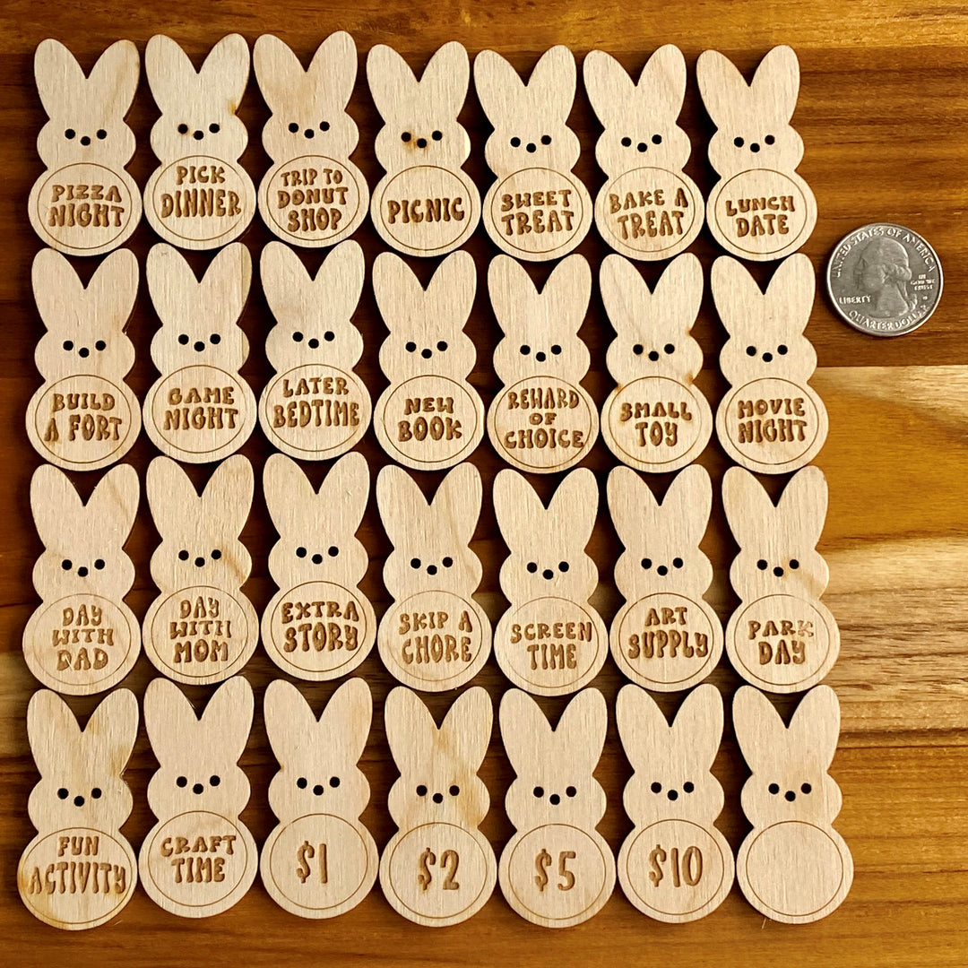 Christianartworkshop Jetons de Pâques en forme de lapin gravés, à glisser dans les œufs, avec des activités - image 4
