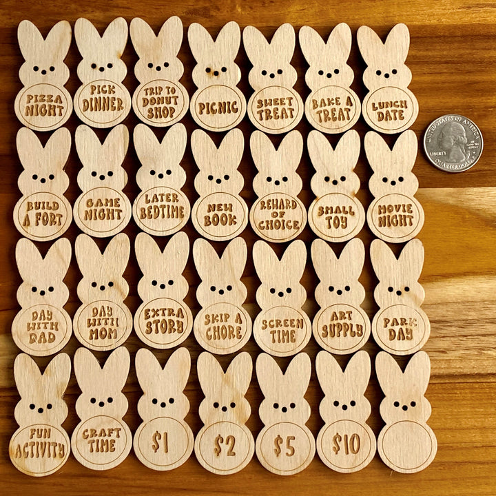 Christianartworkshop Jetons de Pâques en forme de lapin gravés, à glisser dans les œufs, avec des activités - image 4
