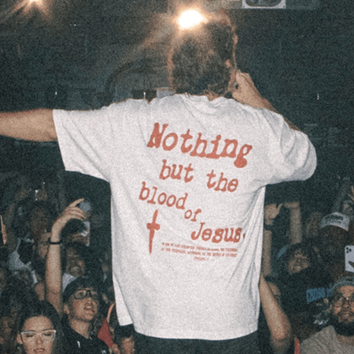 T-shirt en coton Christianartworkshop « Rien que le sang de Jésus » - image 1