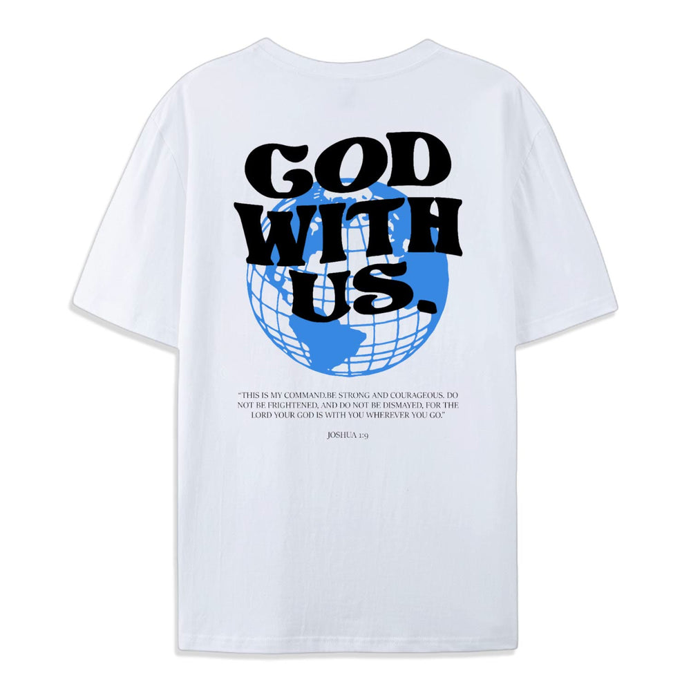 T-shirt en coton Christianartworkshop « Dieu avec nous » - image 1