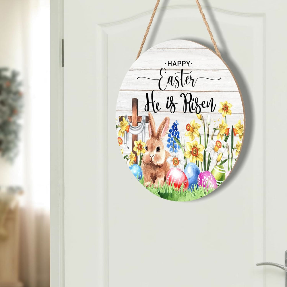 Christianartworkshop Joyeuses Pâques ! Pendentif lapin de Pâques : Car Il est ressuscité - image 1