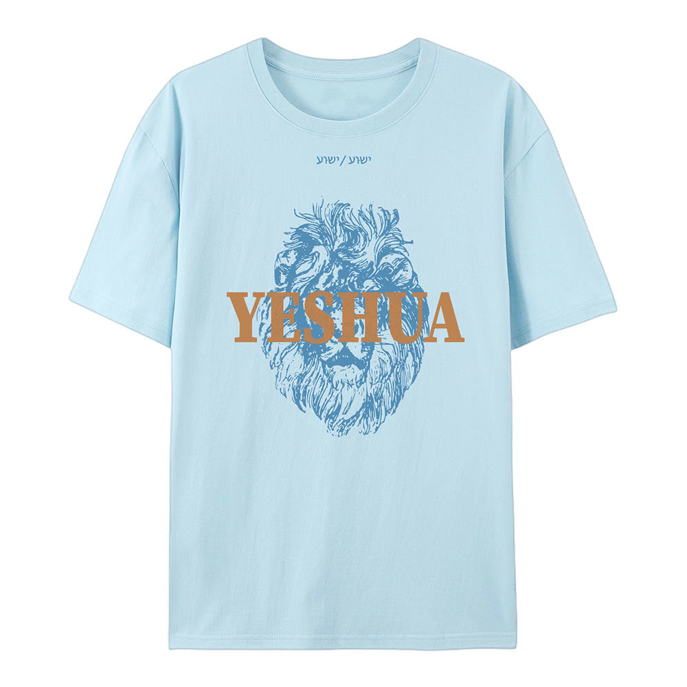 T-shirt en coton Yeshua de Christianartworkshop - Bleu - 2XL - image 5