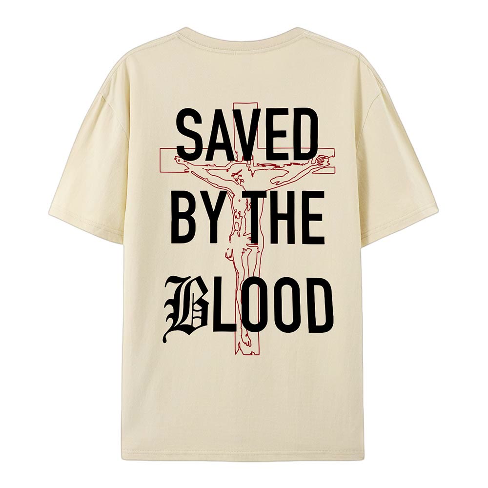 T-shirt en coton Christianartworkshop « Sauvé par le Seigneur » - image 13