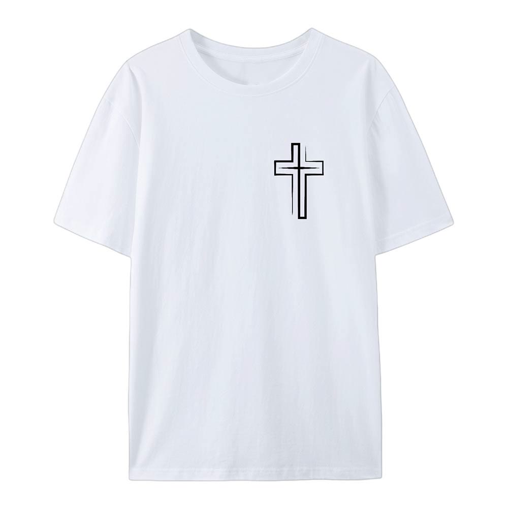 T-shirt en coton Christianartworkshop « Sauvé par le Seigneur » - image 2