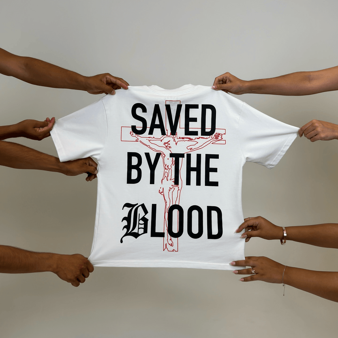 T-shirt en coton Christianartworkshop « Sauvé par le Seigneur » - image 7