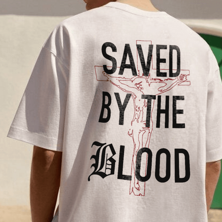 T-shirt en coton Christianartworkshop « Sauvé par le Seigneur » - image 5