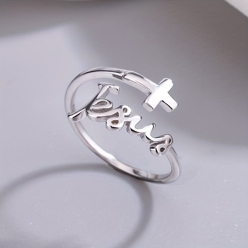 Christianartworkshop Bague Jésus et Croix : Un témoignage de foi simple et profond - image 0