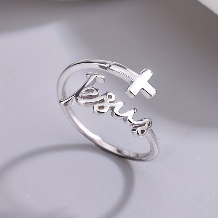 Christianartworkshop Bague Jésus et Croix : Un témoignage de foi simple et profond - image 0
