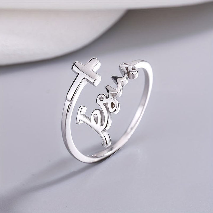 Christianartworkshop Bague Jésus et Croix : Un témoignage de foi simple et profond - image 1