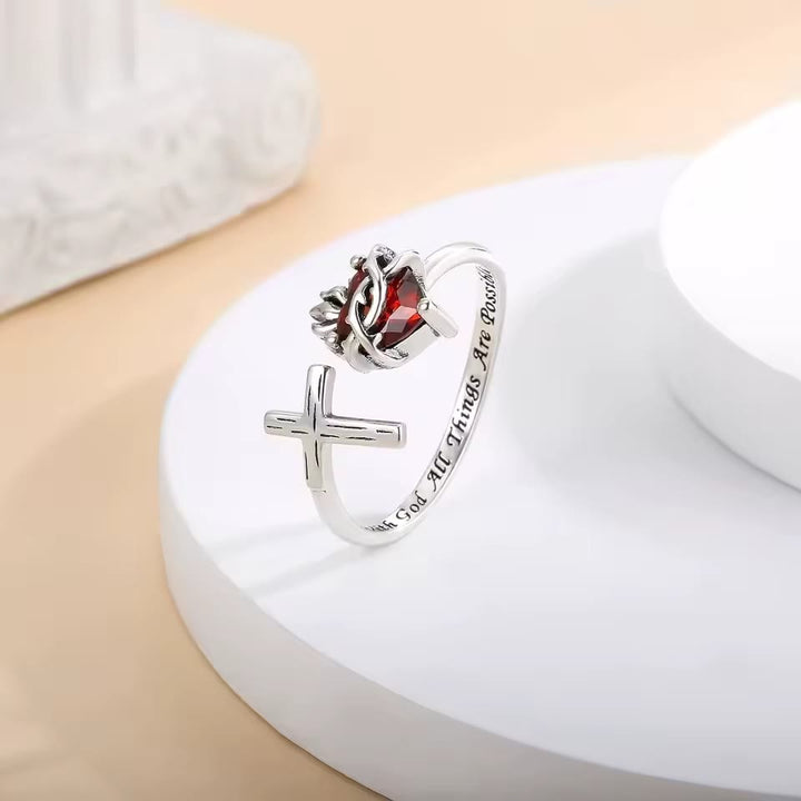 Bague Sacré-Cœur de Jésus de Christianartworkshop : Avec Dieu, tout est possible - image 2