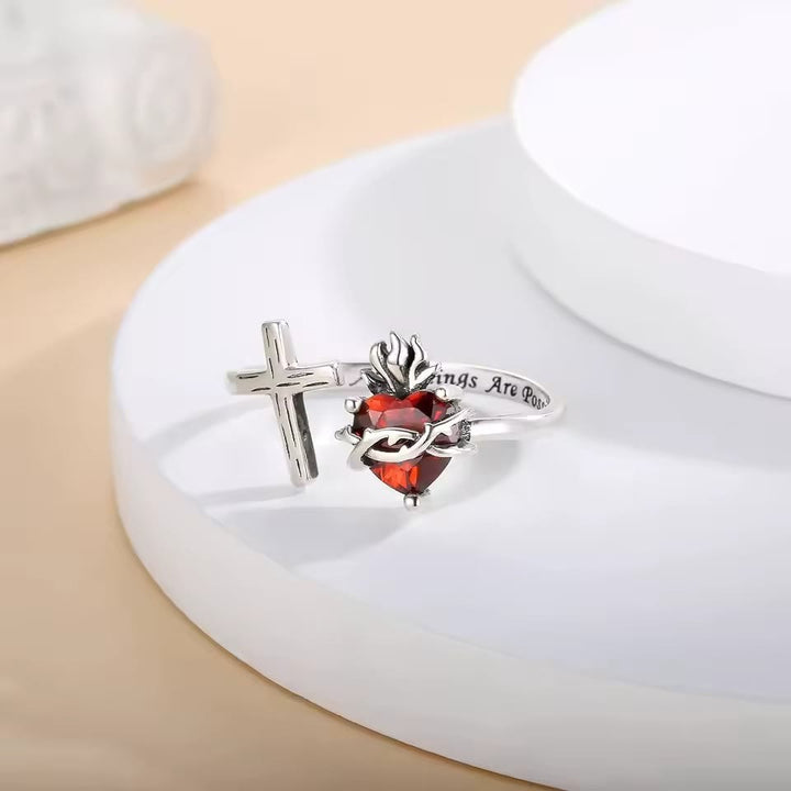 Bague Sacré-Cœur de Jésus de Christianartworkshop : Avec Dieu, tout est possible - image 3