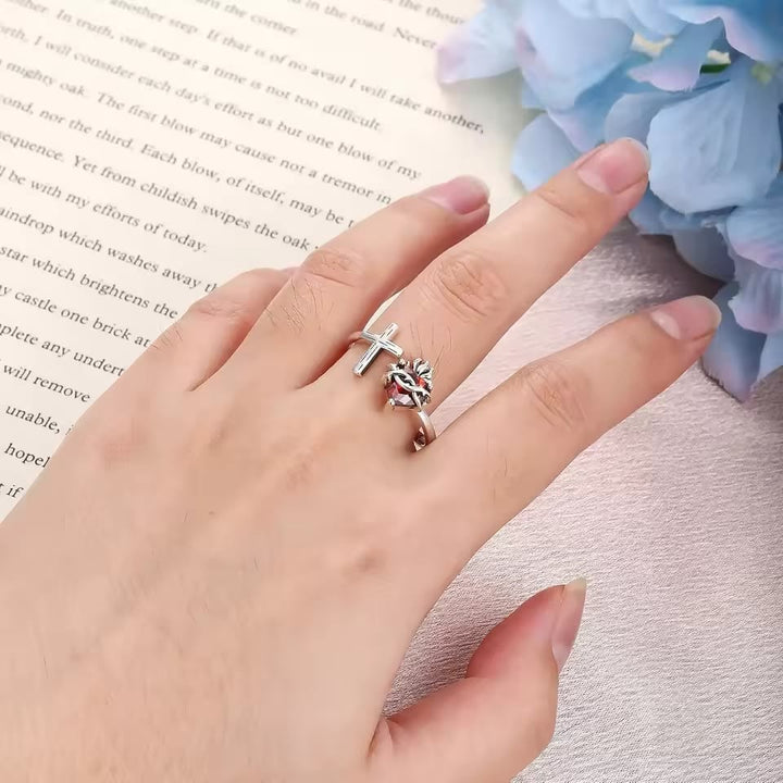 Bague Sacré-Cœur de Jésus de Christianartworkshop : Avec Dieu, tout est possible - image 4