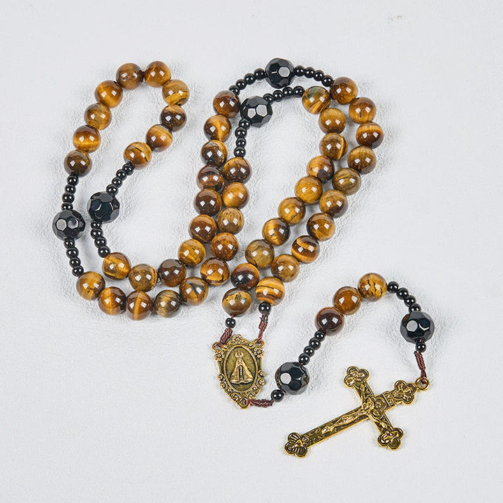 Christianartworkshop Chapelet en œil de tigre fabriqué à la main - Un design intemporel alliant élégance et force spirituelle - image 6