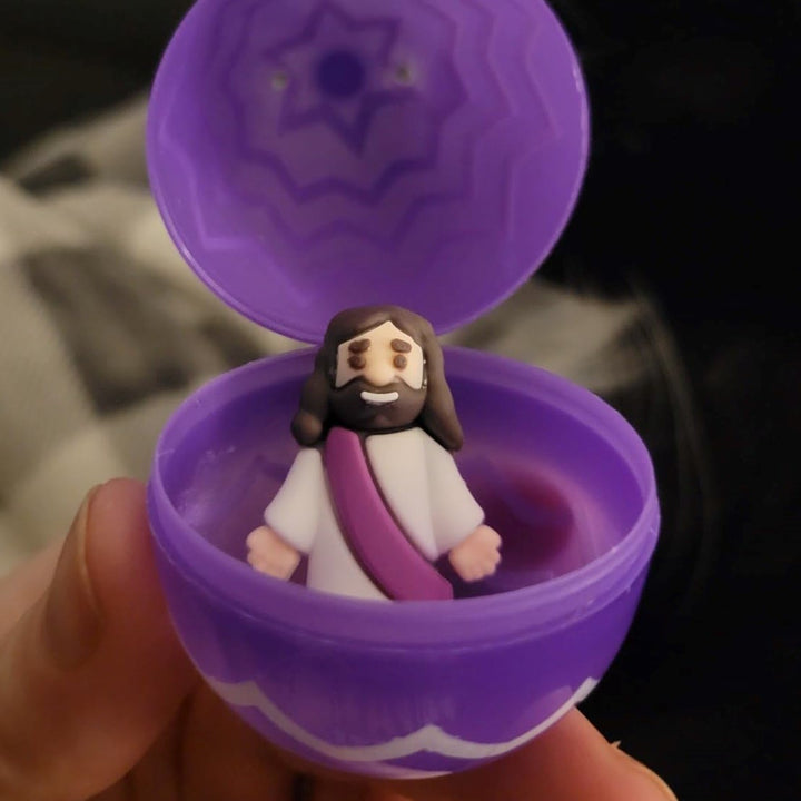Christianartworkshop 10/20/30 œufs de Pâques avec figurine miniature de Jésus pour la chasse aux œufs/à remplir dans un panier de Pâques - image 5