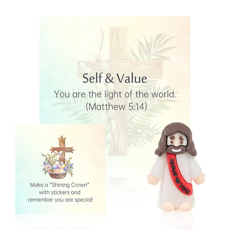 Christianartworkshop Cartes de versets bibliques (5/10/20/30 cartes) avec mini-figurines de Jésus et questions interactives : Inspirer et éduquer - image 5