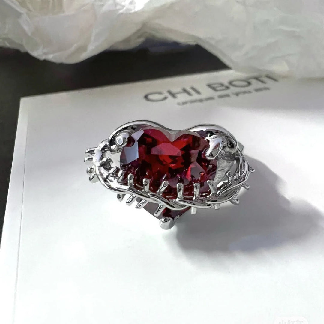 Bague Amour Divin et Épines de Christianartworkshop : un emblème élégant de dévotion spirituelle - Ajustable (Convient aux tailles américaines 7-8) - image 0