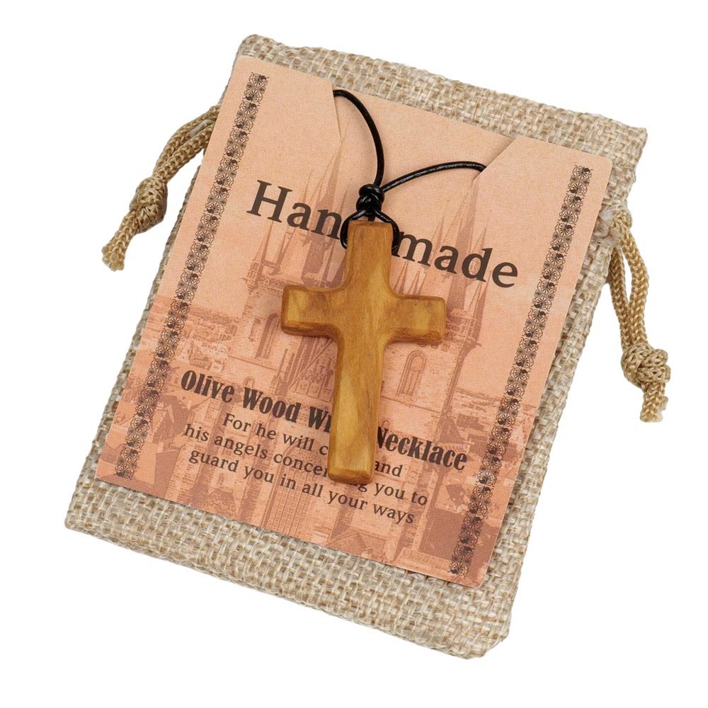 Christianartworkshop Collier croix en bois d'olivier fait main : un symbole de foi et de savoir-faire - image 1