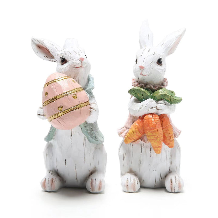 Christianartworkshop Ornement de Pâques en résine représentant un lapin - Célébrez Pâques - Lapin avec un œuf - image 0