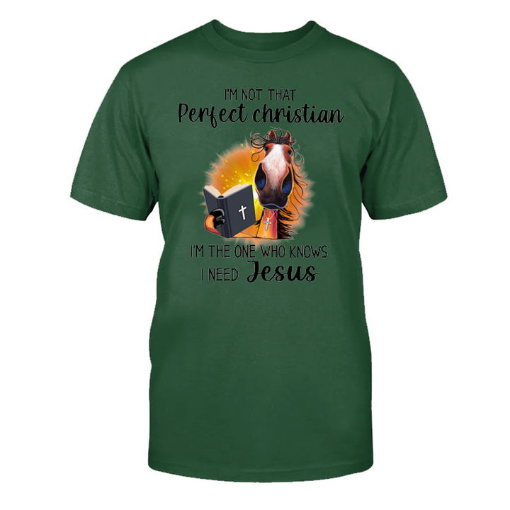 T-shirt classique Christianartworkshop « Je ne suis pas un chrétien parfait, j'ai besoin de Jésus » - Vert foncé - 2XL - image 16