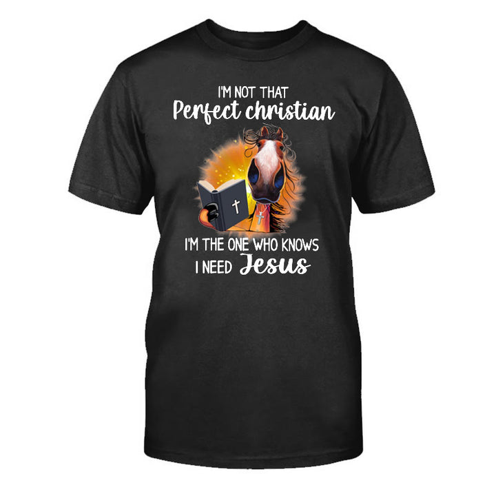 T-shirt classique Christianartworkshop « Je ne suis pas un chrétien parfait, j'ai besoin de Jésus » - Noir - 2XL - image 2