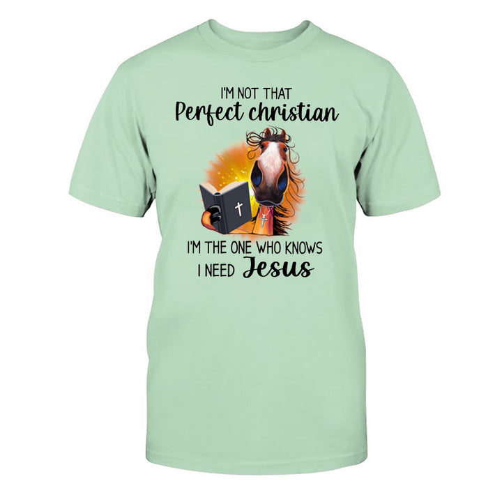 T-shirt classique Christianartworkshop « Je ne suis pas un chrétien parfait, j'ai besoin de Jésus » - Vert gazon - 2XL - image 14
