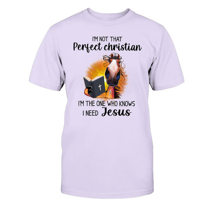 T-shirt classique Christianartworkshop « Je ne suis pas un chrétien parfait, j'ai besoin de Jésus » - Violet - 2XL - image 12