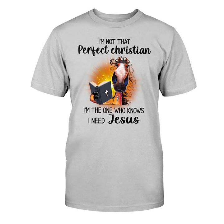 T-shirt classique Christianartworkshop « Je ne suis pas un chrétien parfait, j'ai besoin de Jésus » - Gris - 2XL - image 4