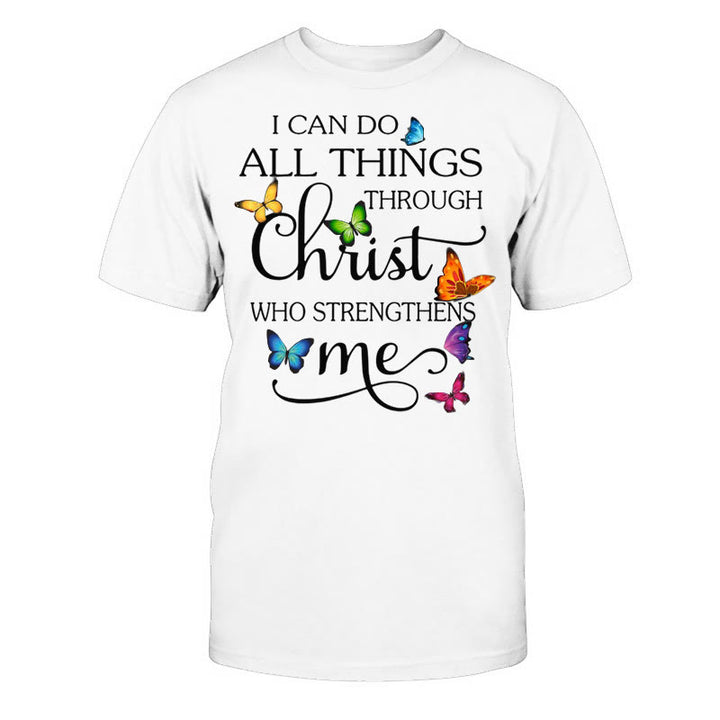 T-shirt unisexe en coton Christianartworkshop « Fortifié par le Christ » - Blanc - 2XL - image 0
