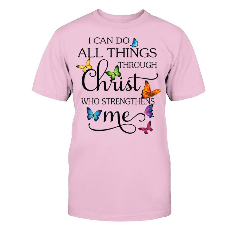T-shirt unisexe en coton Christianartworkshop « Fortifié par le Christ » - Rose - 2XL - image 10