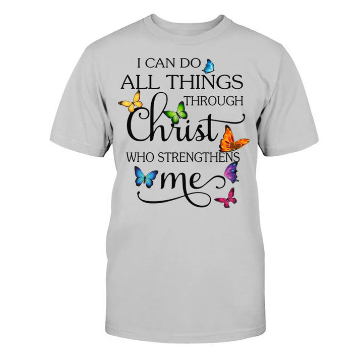 T-shirt unisexe en coton Christianartworkshop « Fortifié par le Christ » - Gris - 2XL - image 4