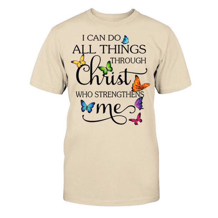 T-shirt unisexe en coton Christianartworkshop « Fortifié par le Christ » - Beige - 2XL - image 6