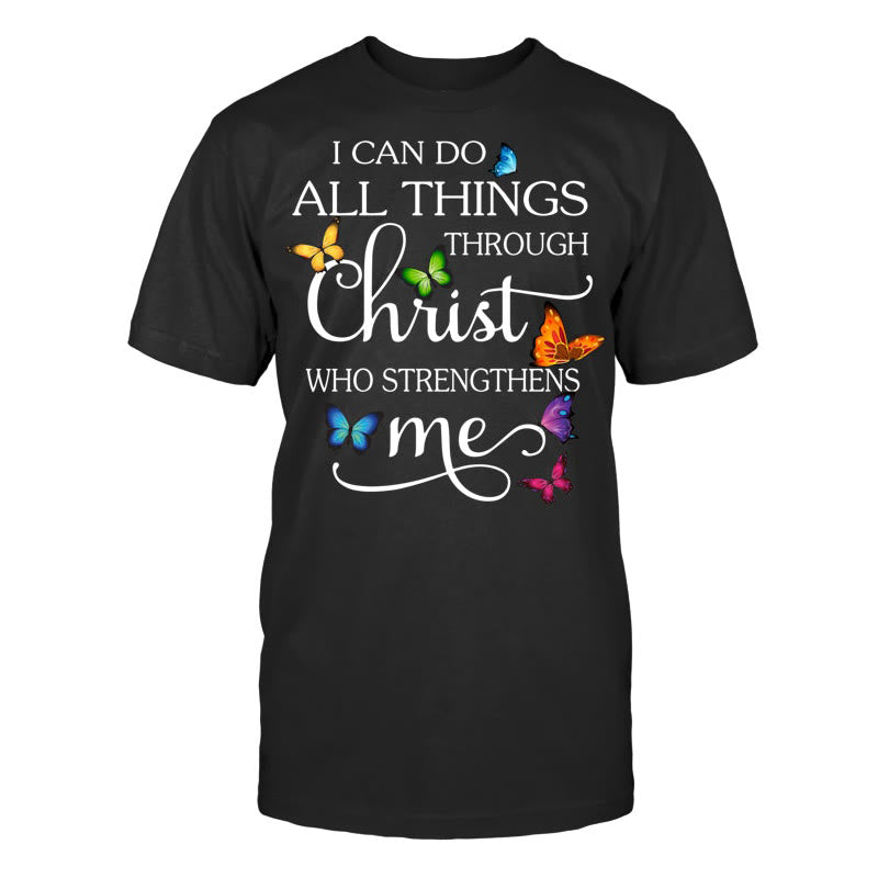 T-shirt unisexe en coton Christianartworkshop « Fortifié par le Christ » - Noir - 2XL - image 2