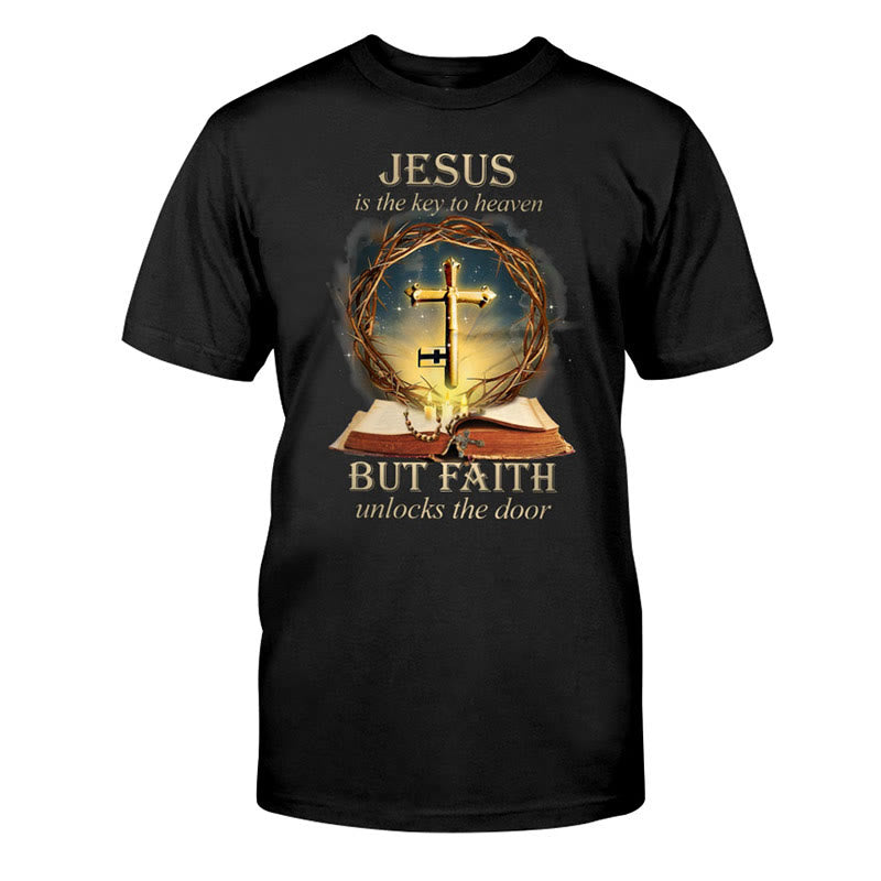 T-shirt unisexe en coton Christianartworkshop « Clé du Paradis » - Noir - 2XL - image 2