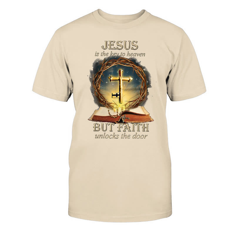 T-shirt unisexe en coton Christianartworkshop « Clé du Paradis » - Beige - 2XL - image 6